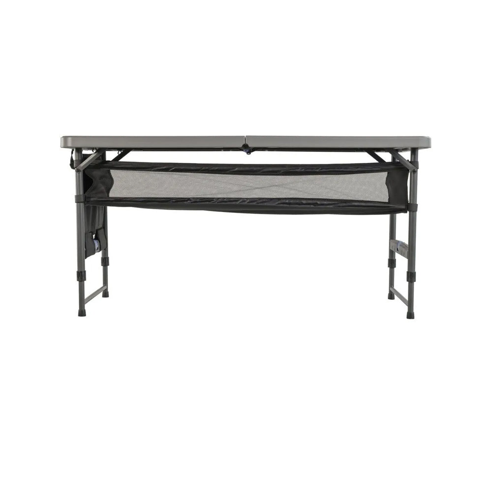 Quest 122cm Portable Camp Table Outdoor Camping Desk w/ Storage Organiser Grey — image 3