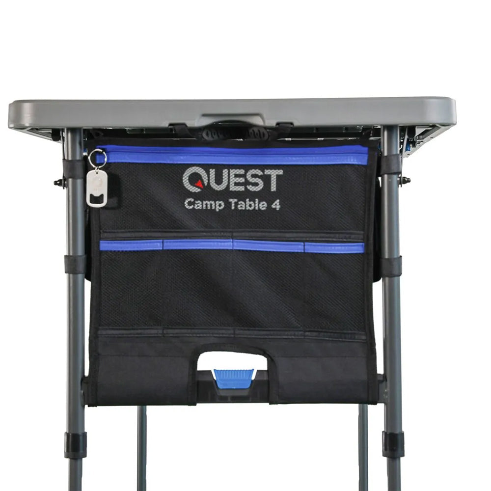 Quest 122cm Portable Camp Table Outdoor Camping Desk w/ Storage Organiser Grey — image 5