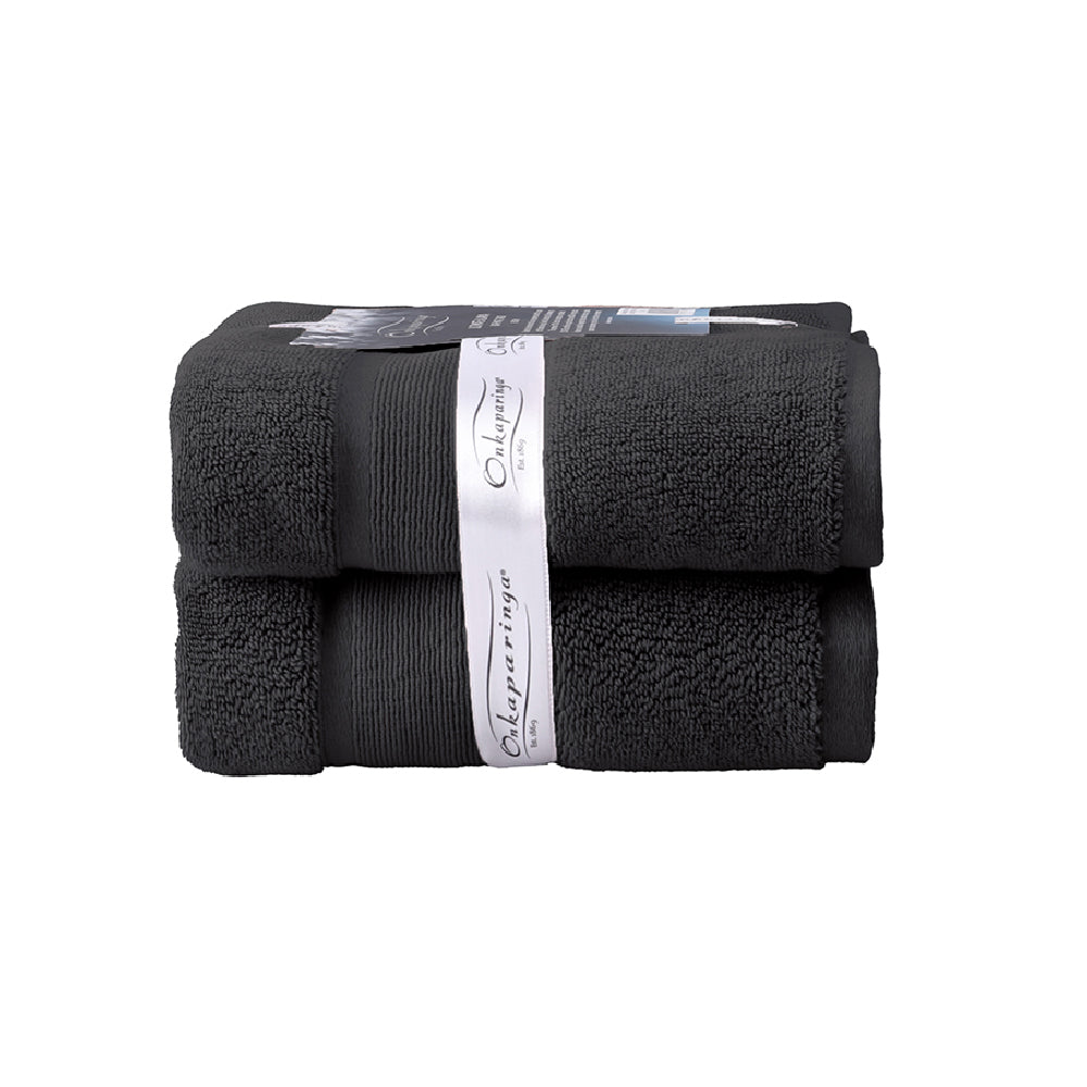 Onkaparinga Ultimate Alanya Cotton Bath Mat/Towel 850Gsm Highly Absorbant Castlerock (2 Pack)