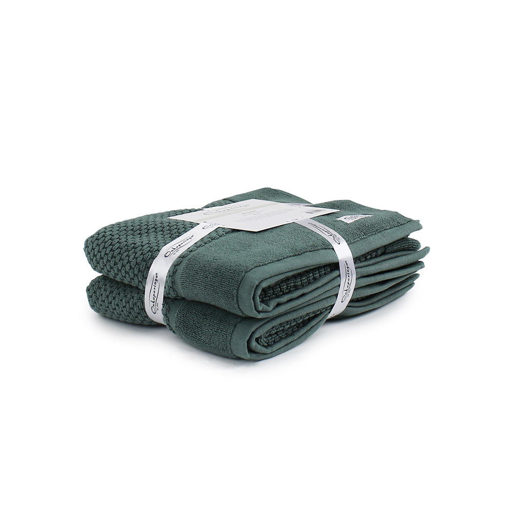 Onkaparinga 60x90cm Cotton Avalon Premium Bath Mats Set 850GSM Fir Green (2 Pieces) — image 2