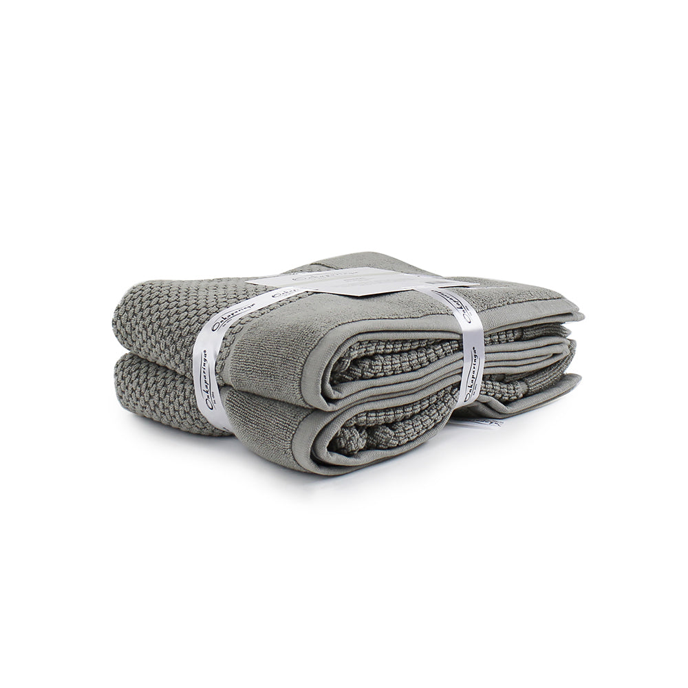 Onkaparinga 60x90cm Cotton Avalon Premium Bath Mats Set 850GSM Warm Silver (2 Pieces) — image 2