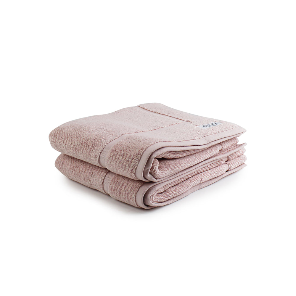 Onkaparinga 60x90cm Cotton Flinders Premium Bath Mats Set 800GSM (2 Pieces) — Pink Blush