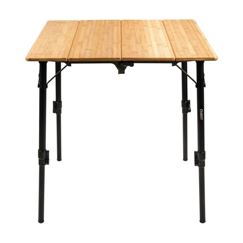 Quest Outdoors 70cm Small Bamboo Camp Table Adjustable Folding w/Bottleopener — image 4