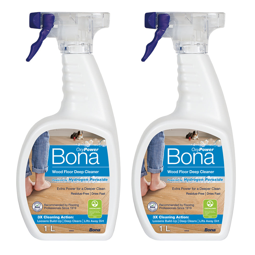 Bona 1L Deep Cleaner Trigger Spray for Wood Floors (2 Pack)