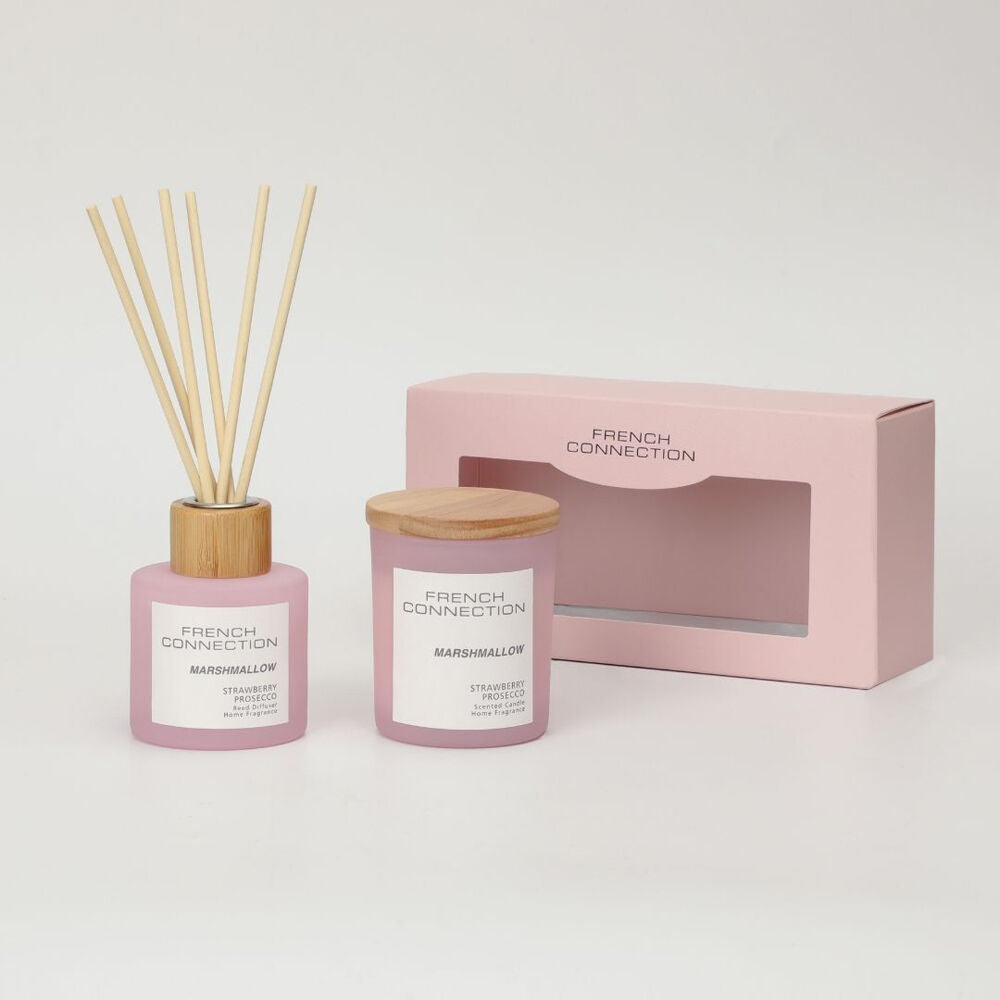 French Connection Marshmallow Strawberry Prosecco Candle & Diffuser Gift Set — image 2