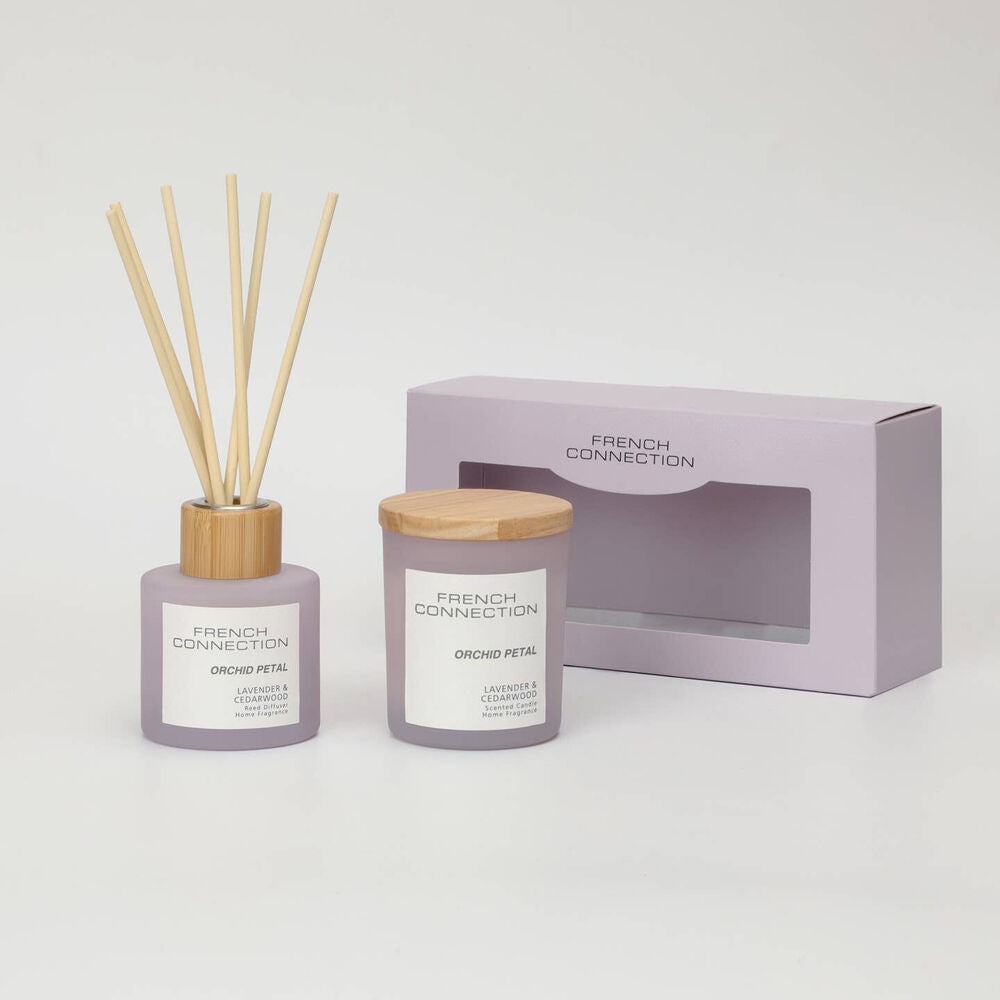 French Connection Orchid Petal Lavender & Cedarwood Candle Diffuser Gift Set — image 2