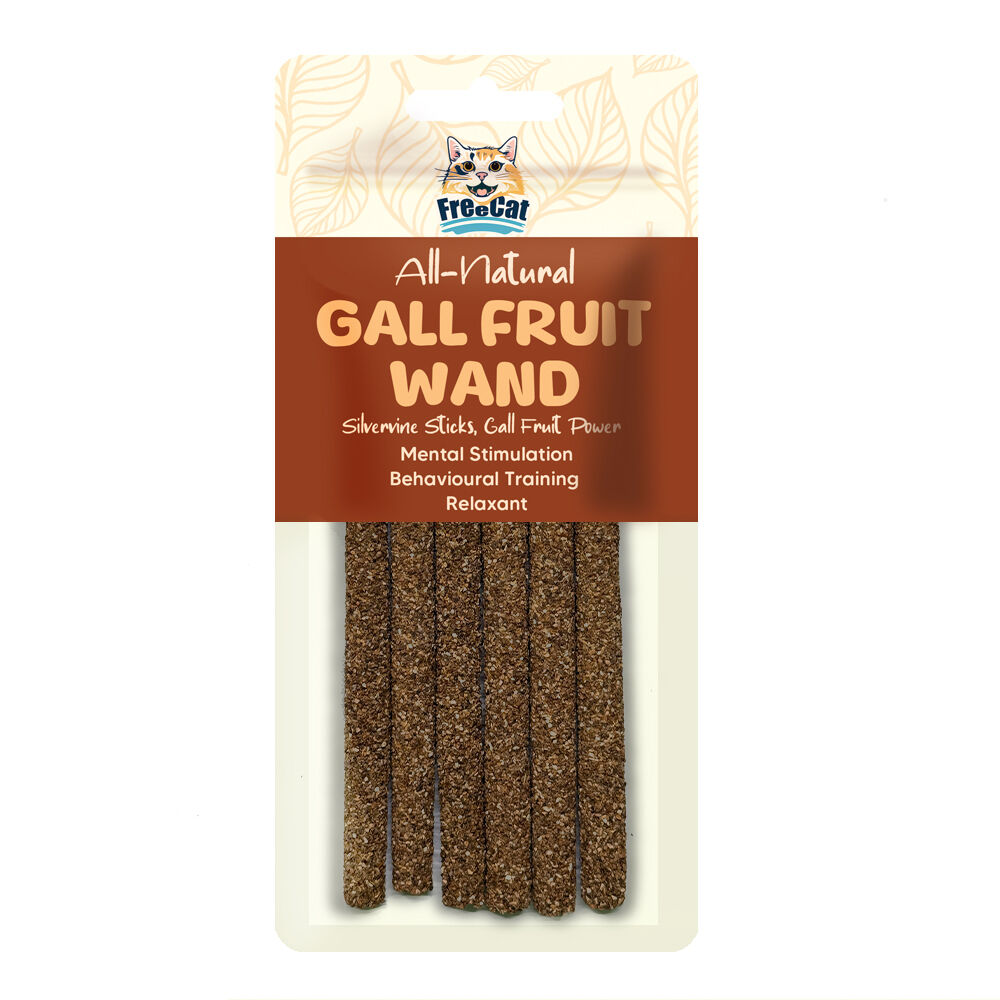 Freecat All Natural Gall Fruit Wand Silvervine Sticks Pet Cat Dental Care (6 Pieces)