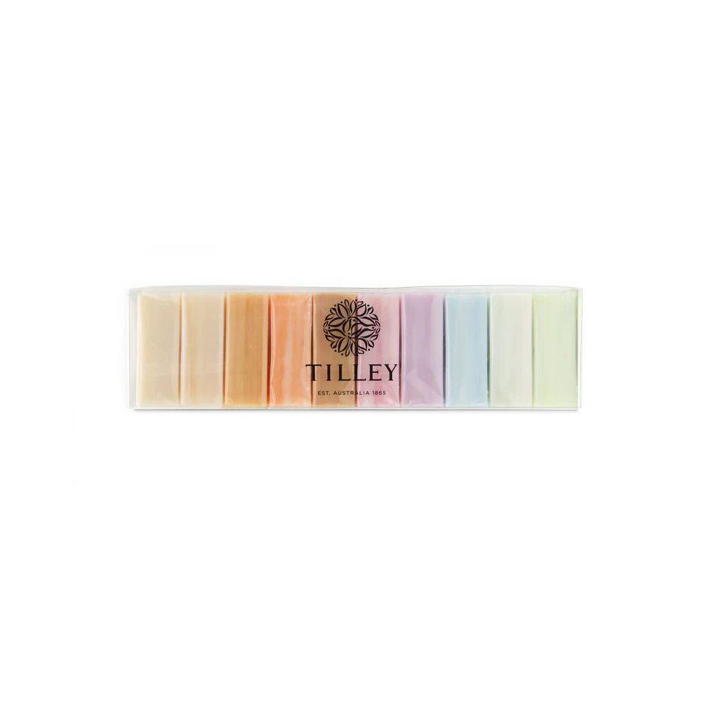 Tilley Classic White Marble Rainbow Soaps Gift Pack Ten Fragrances 10x50g (10 Pieces)
