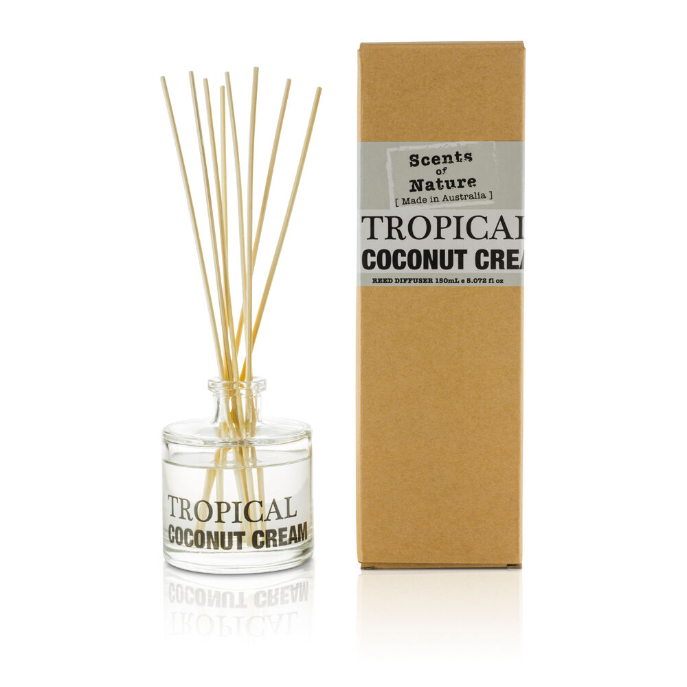 Scents of Nature Tropical Coconut Cream Reed Diffuser 150ml Sweet & Nutty Scent