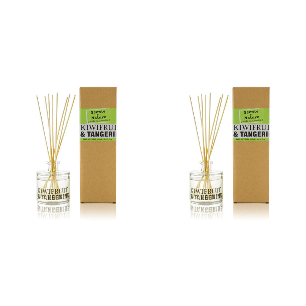 Scents of Nature Kiwifruit & Tangerine Reed Diffuser Zesy Zing Scent 150ml (2 Pack)