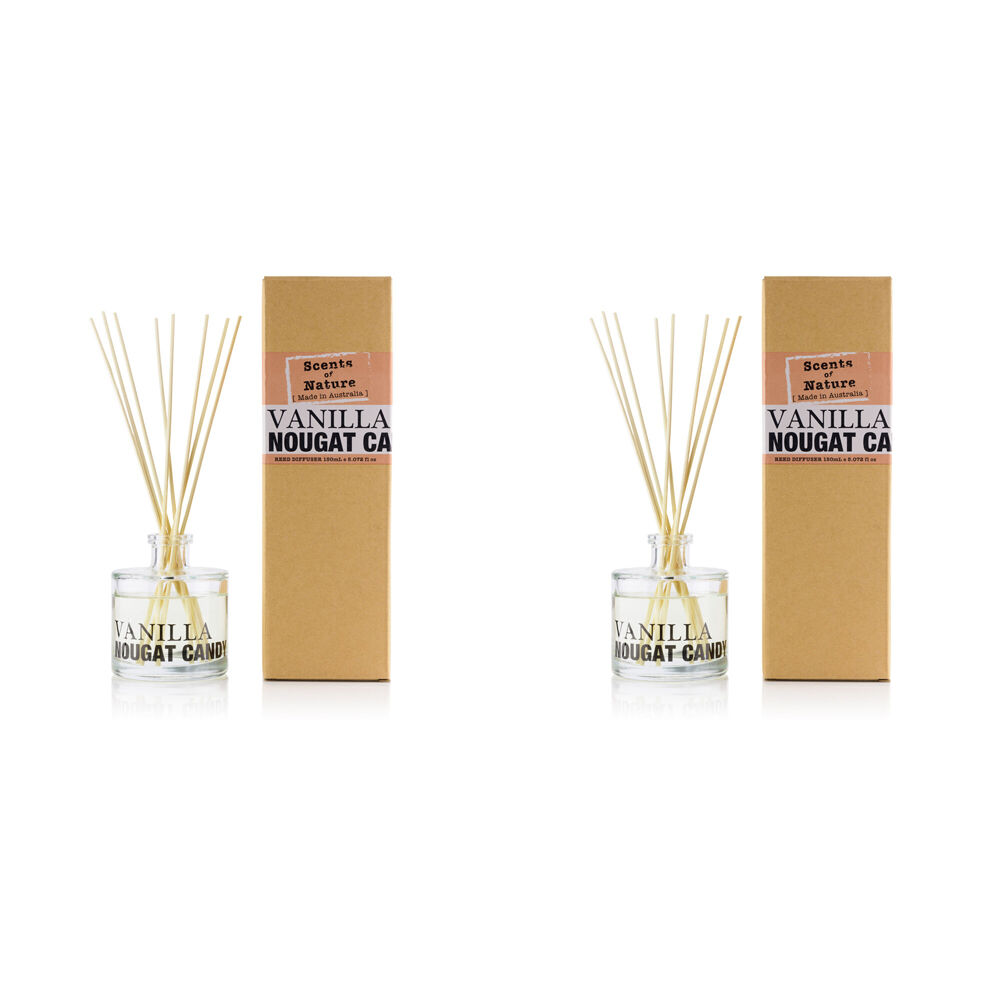 Scents of Nature Vanilla Nougat Candy Reed Diffuser Sweet Fragrance 150ml (2 Pack)