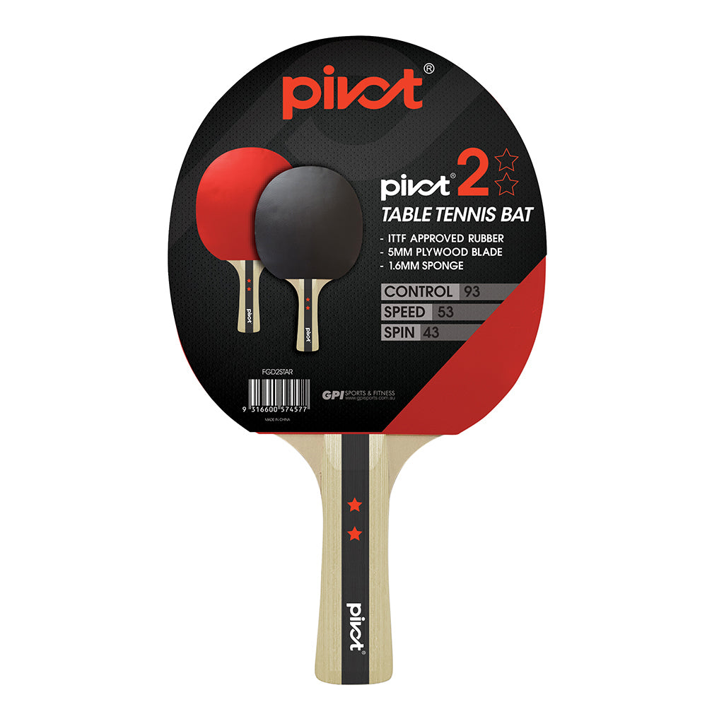 Pivot 2 Star Table Tennis Racquet Ping Pong Paddle Bat Sports Equipment