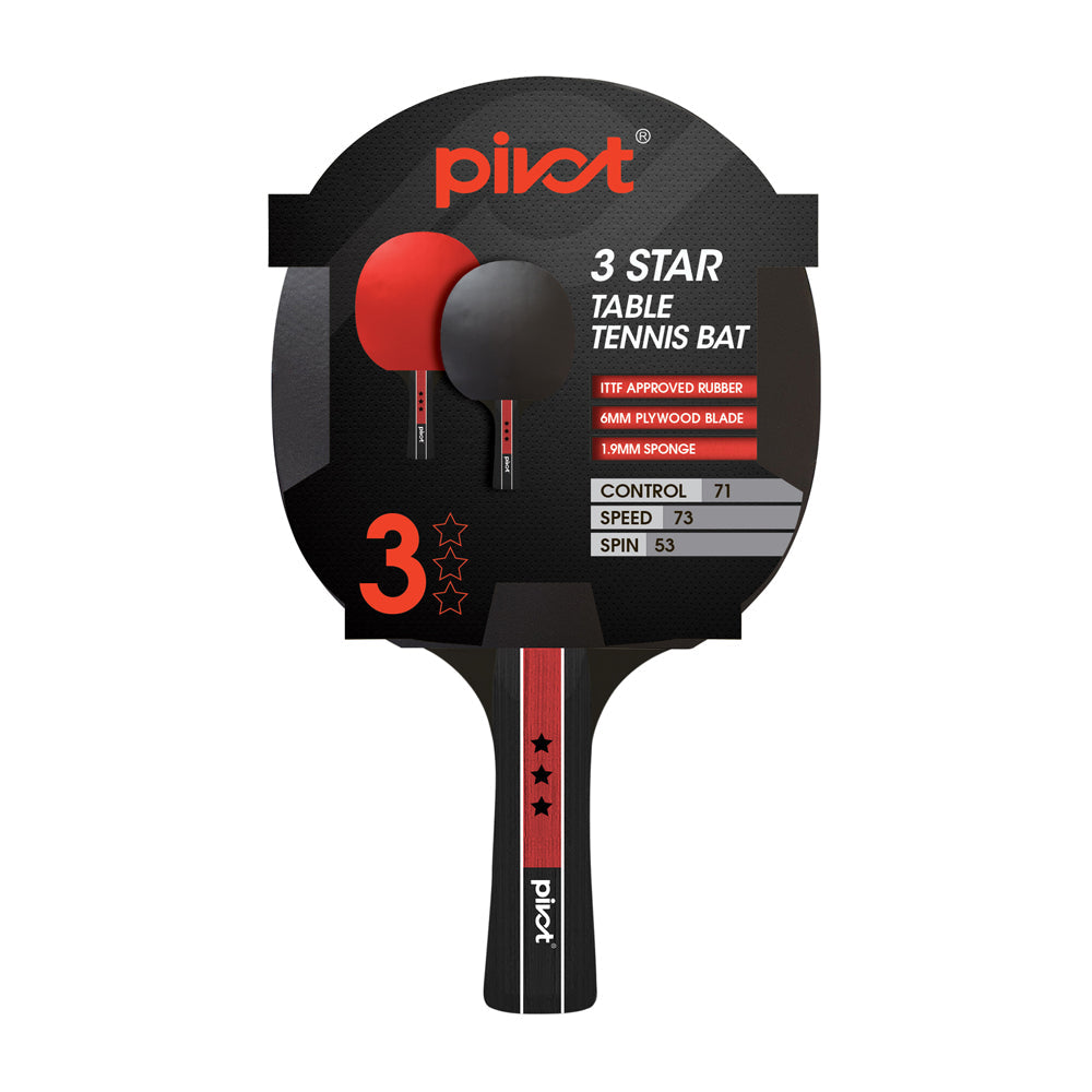 Pivot 3 Star Table Tennis Racquet Ping Pong Paddle Bat Sports Equipment