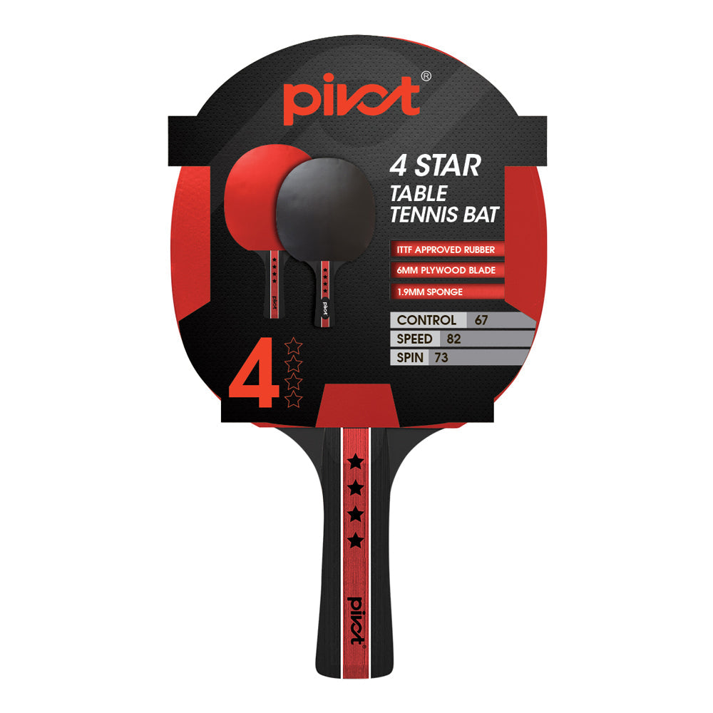 Pivot 4 Star Table Tennis Racquet Ping Pong Paddle Bat Sports Equipment
