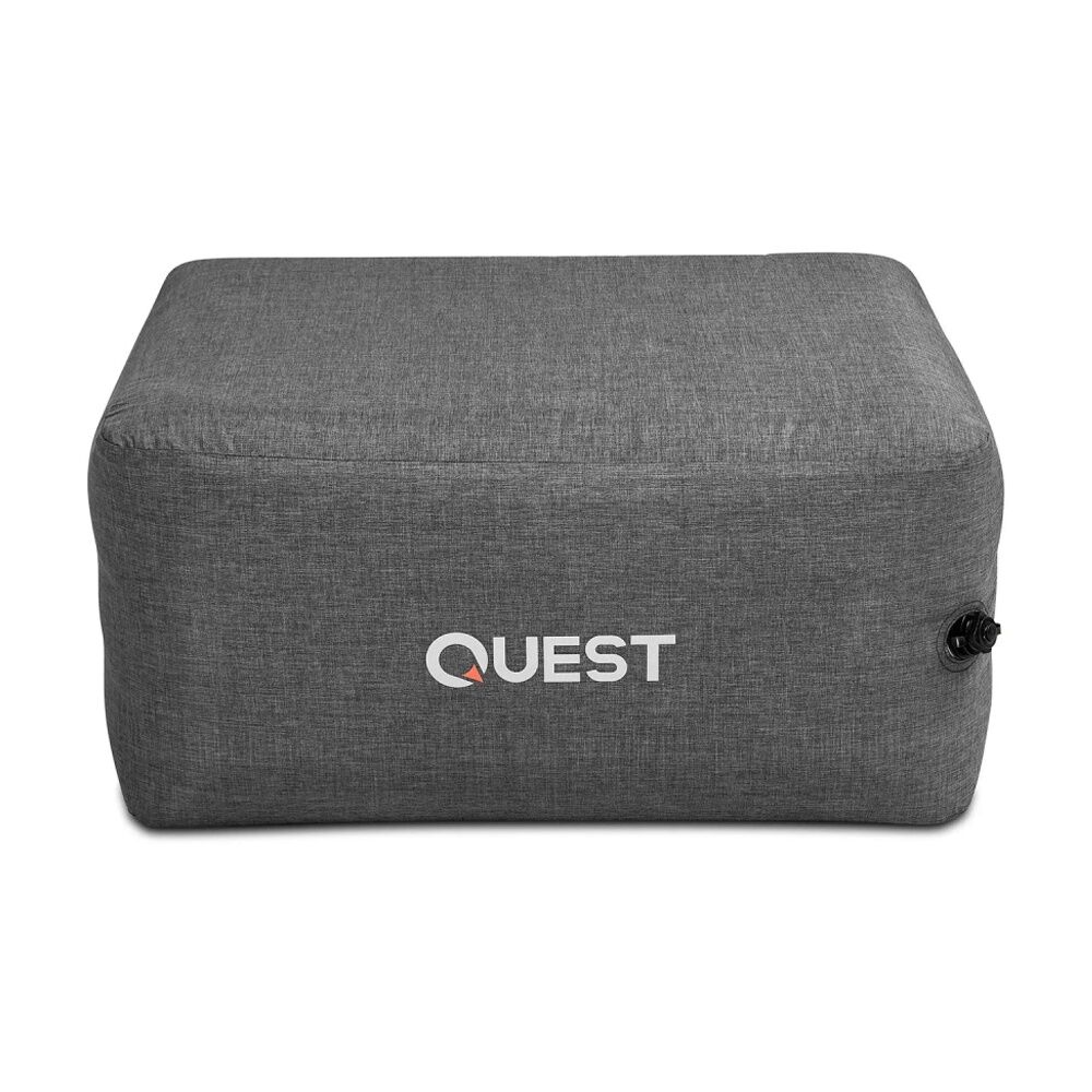 Quest Outdoors Air Foot Stool Inflatable Water-Resistant Drawstring Bag — Grey