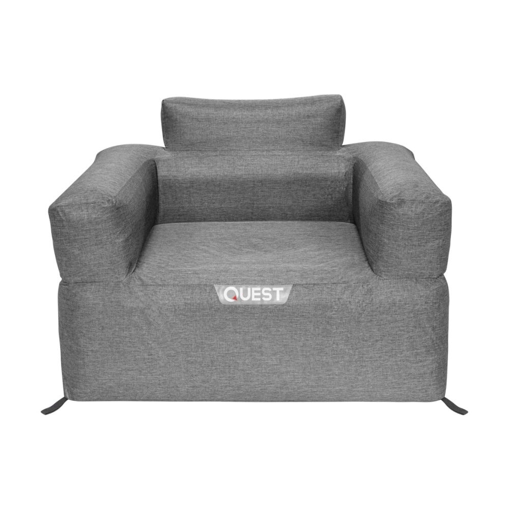 Quest Outdoors Charcoal Air Sofa 1 Seater Inflatable Camping Chair w/Carry Bag — image 2