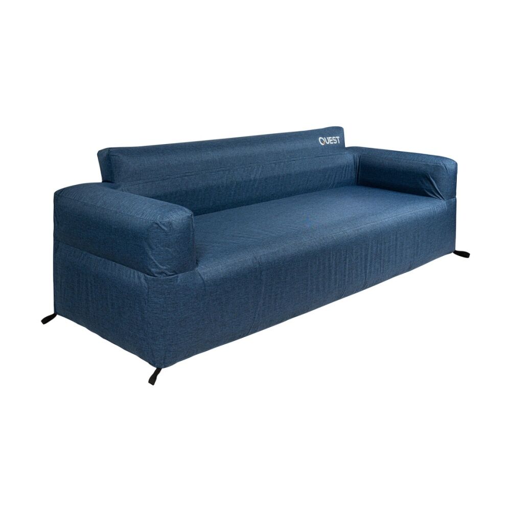 Quest Outdoors Air Sofa 4 Seater Inflatable Camping Chair w/Carry Bag — Navy