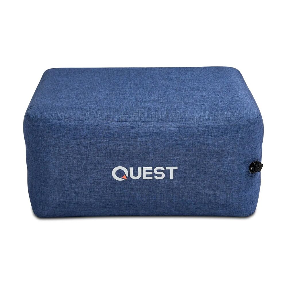 Quest Outdoors Air Foot Stool Inflatable Water-Resistant Drawstring Bag — Navy