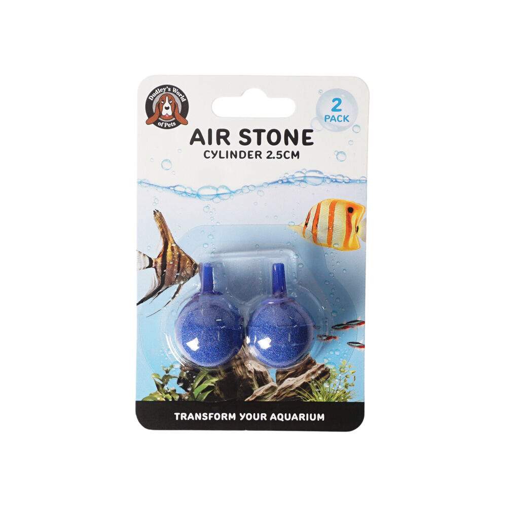 Dudley's World of Pets Round Aquarium/Tank Airstone Cylinder 2.5cm Blue (2 Pieces)
