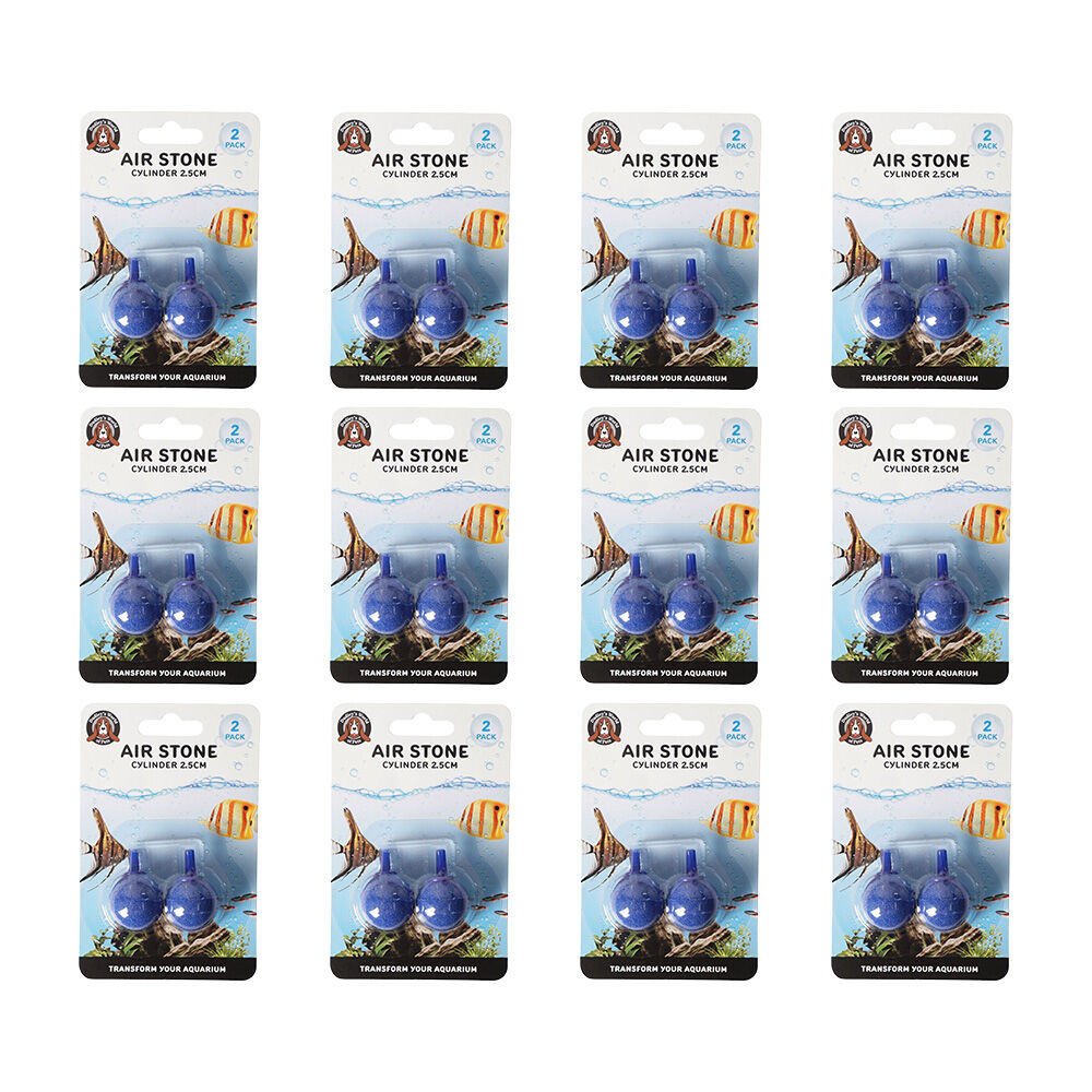Dudley's World of Pets Round Aquarium/Tank Airstone Cylinder 2.5cm Blue (24 Pieces)