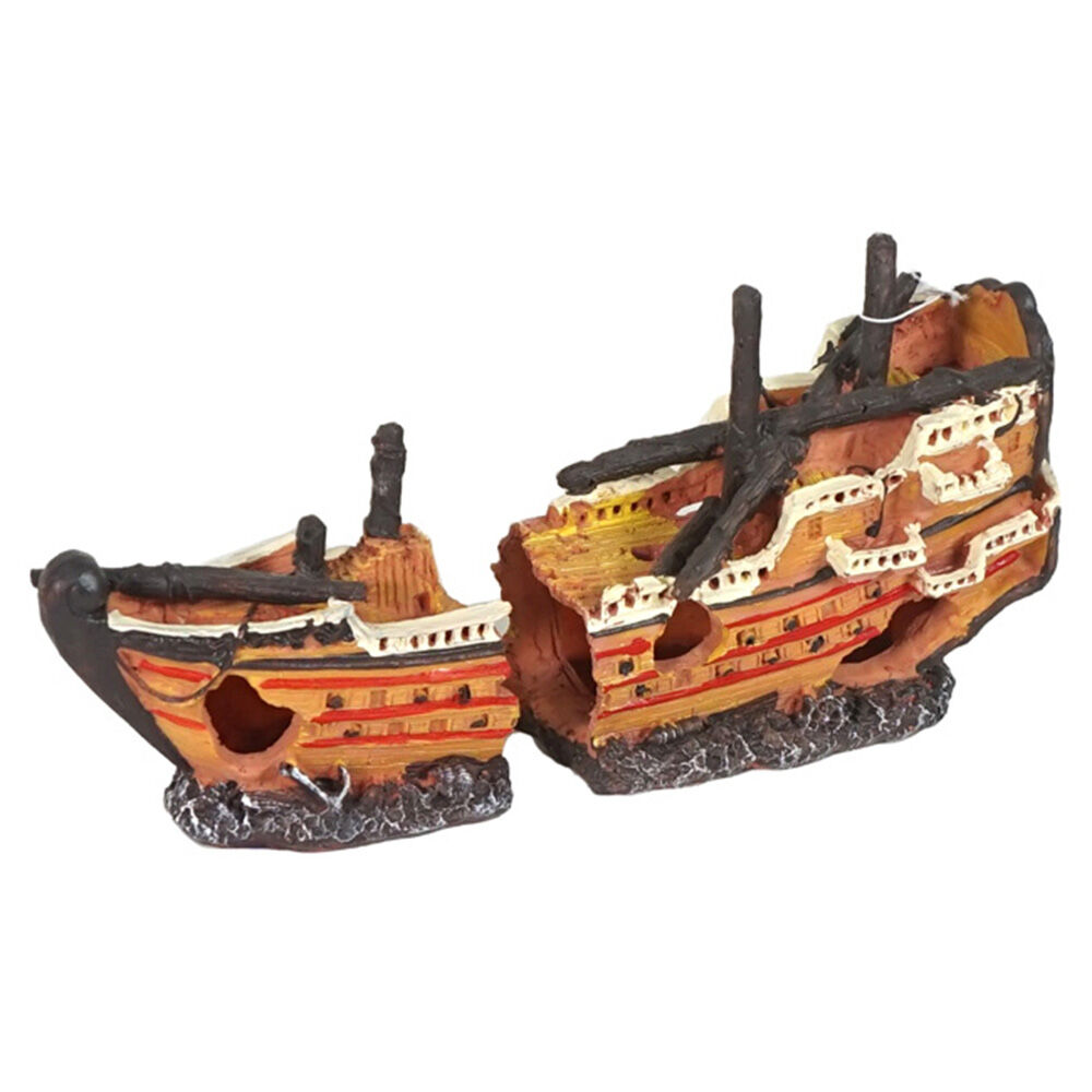 Dudley's World of Pets Aquarium/Fish Tank Resin Shipwreck Decoration 21cm