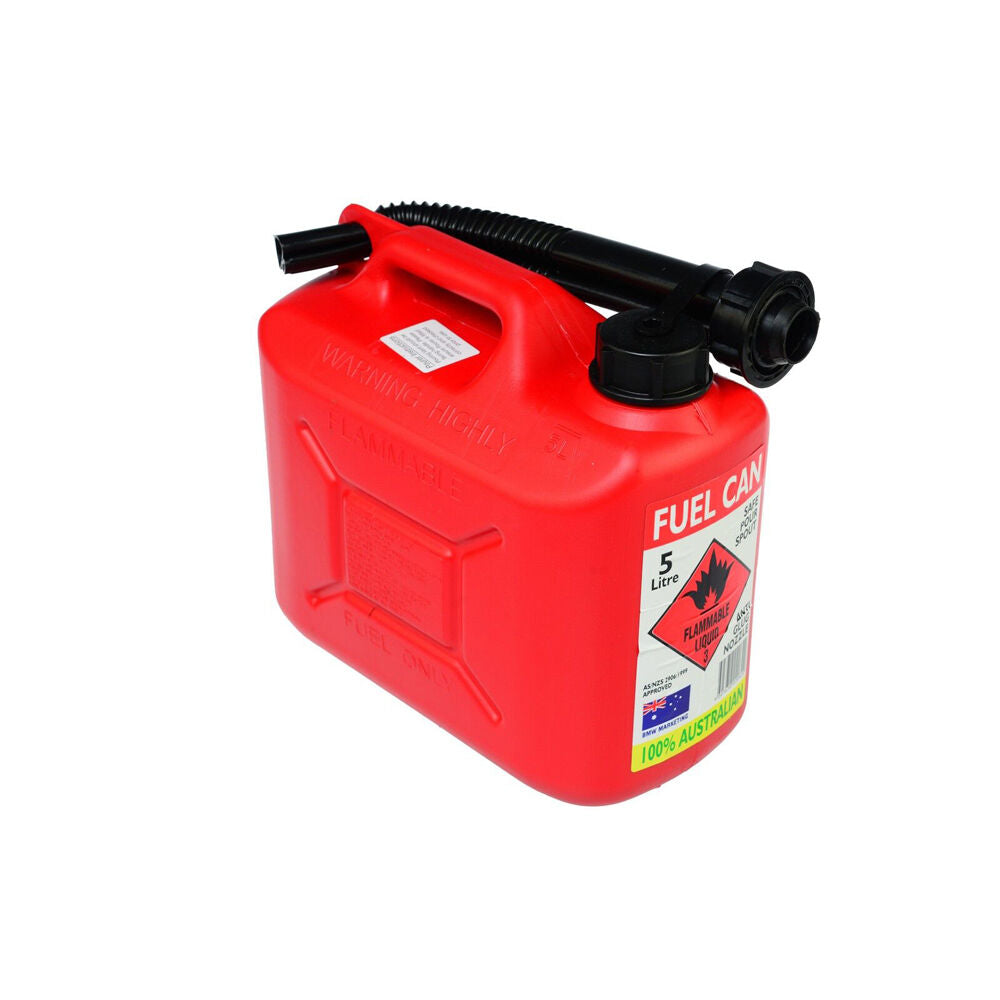 Agboss 5L Red Jerry Can Squat Style Portable Fuel Container