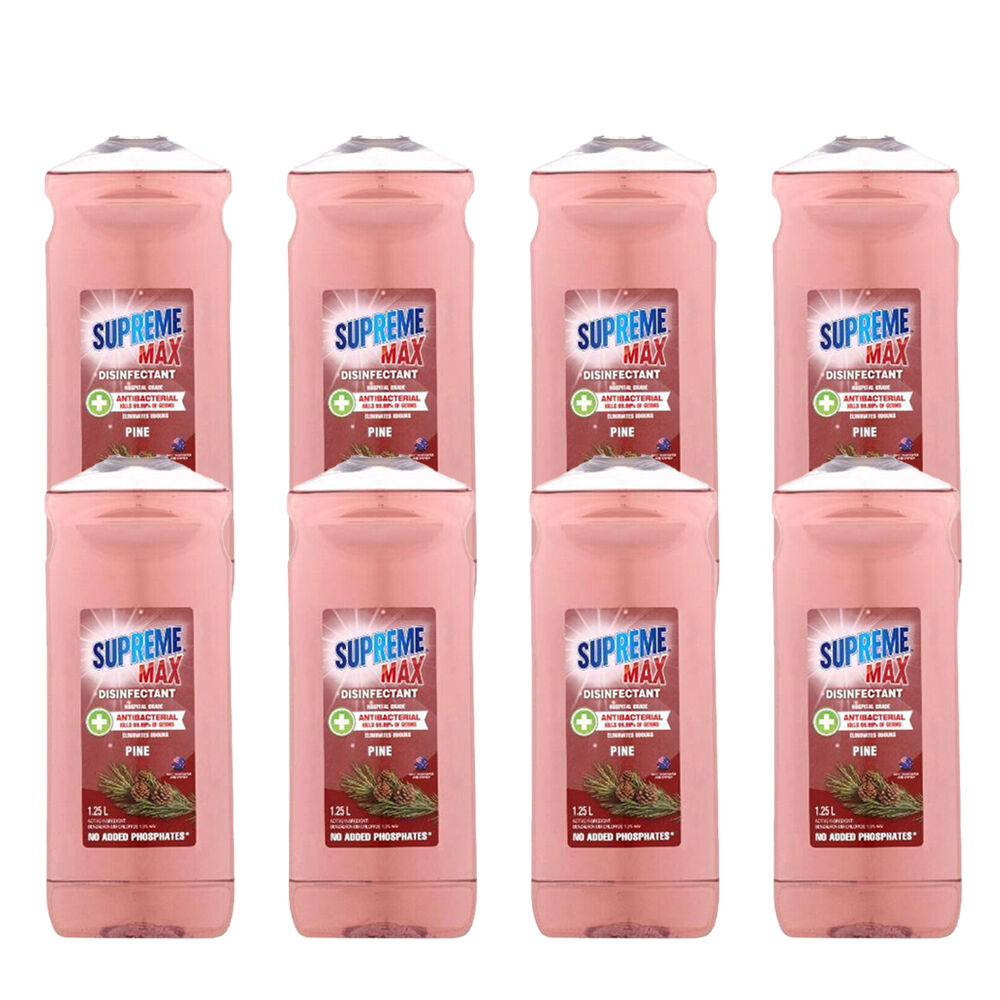 Supreme Hospital Pine Cleaner Surface Sanitiser Disinfectant 1.2L (8 Pack)