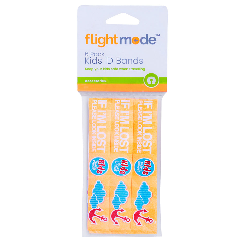 Flightmode Waterproof Safety Wristband Travel Infoband Kids Id Bands (6 Pack)