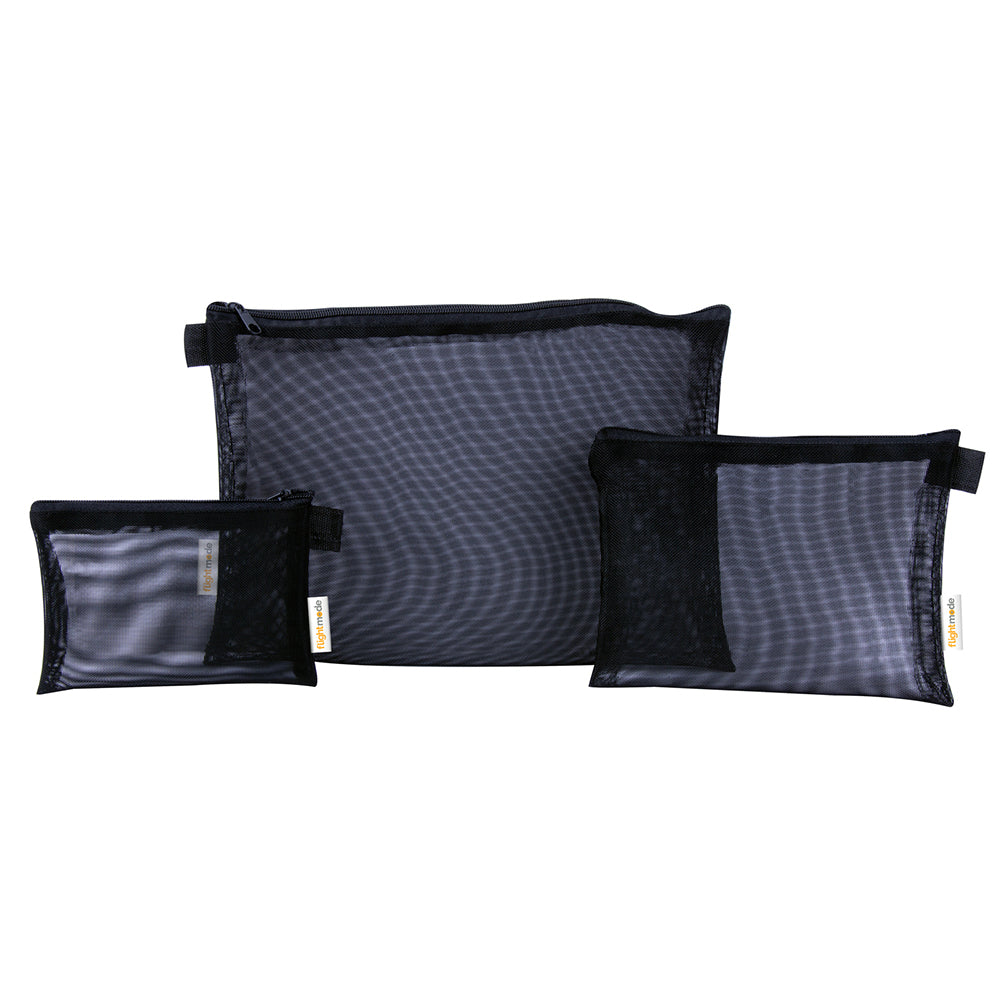 Flightmode 12.5cm/18 cm/25cm Eyelet Fabric w/ Zipper Travel Mesh Bag Set (3 Pack)