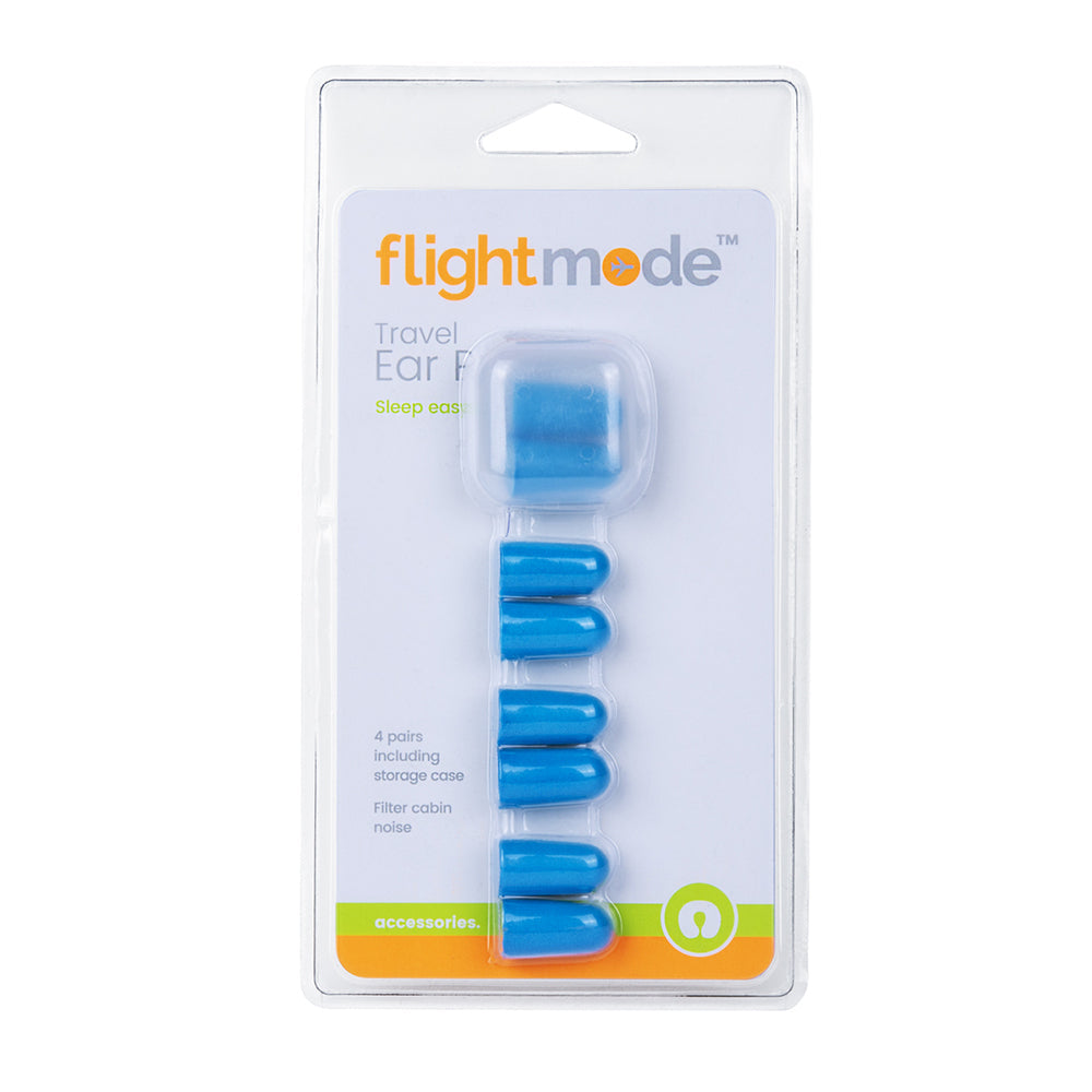 Flightmode Disposable Ear Plugs w/ Travel Case Noise Cancelling Blue (8 Pack)
