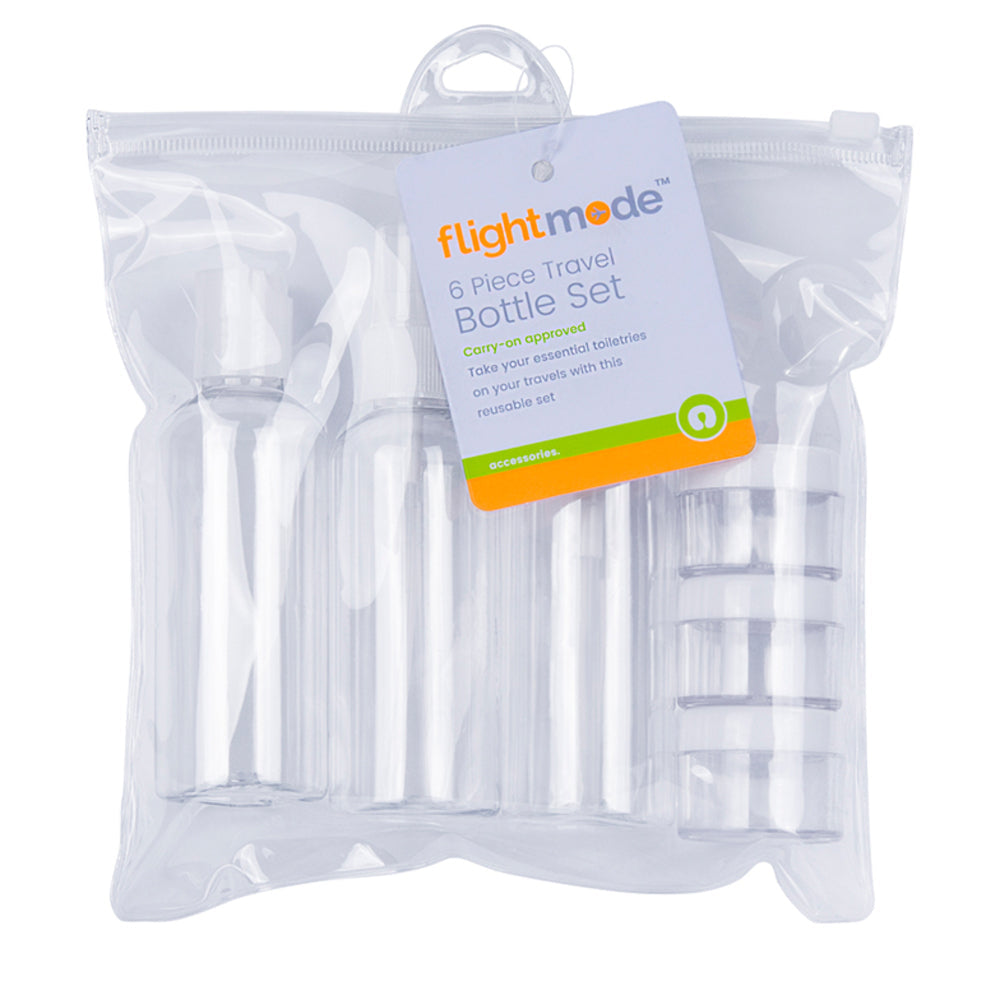 Flightmode Flight Mode Plastic Travel Bottle Set Container Refillable Storage Clear (6 Pieces) — image 2