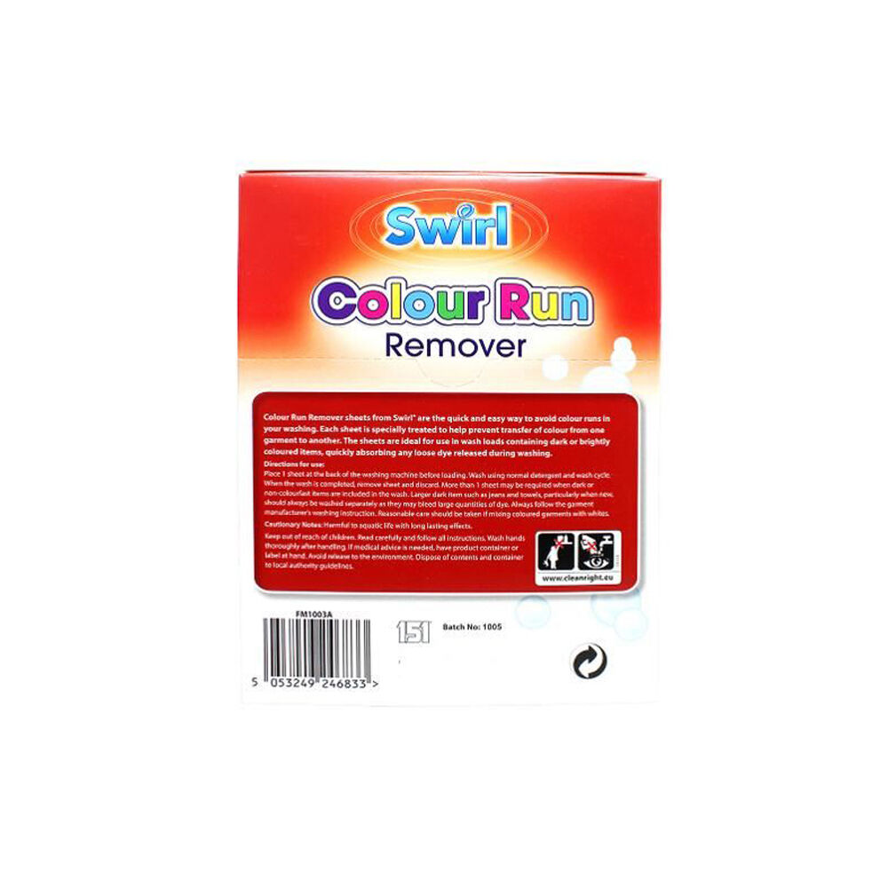 Fabric Magic Swirl Colour Run Remover Dye Catcher Non-Woven Laundry Sheets 11x20cm (12 Pieces) — image 3
