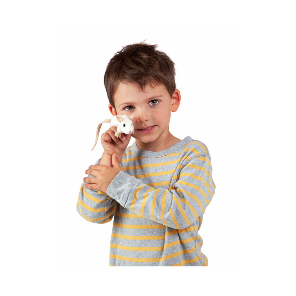 Folkmanis Mini White Mouse Finger Puppet 10x5cm Kids Soft Animal Toy 3y+ (4 Pieces) — image 2