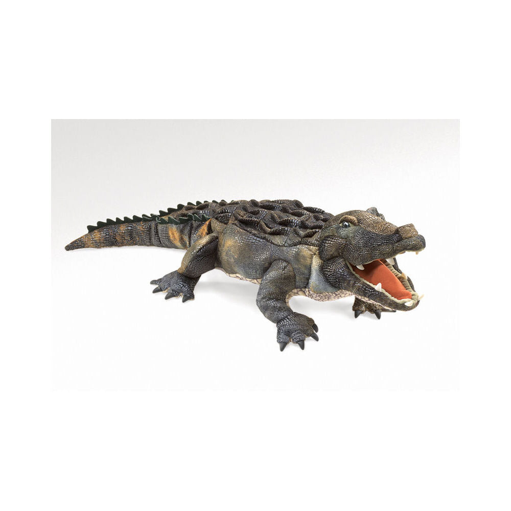 Folkmanis 3y+ Stuffed Crocodile Hand Puppet Kids Toy w/ Movable Mouth & Tail — image 2