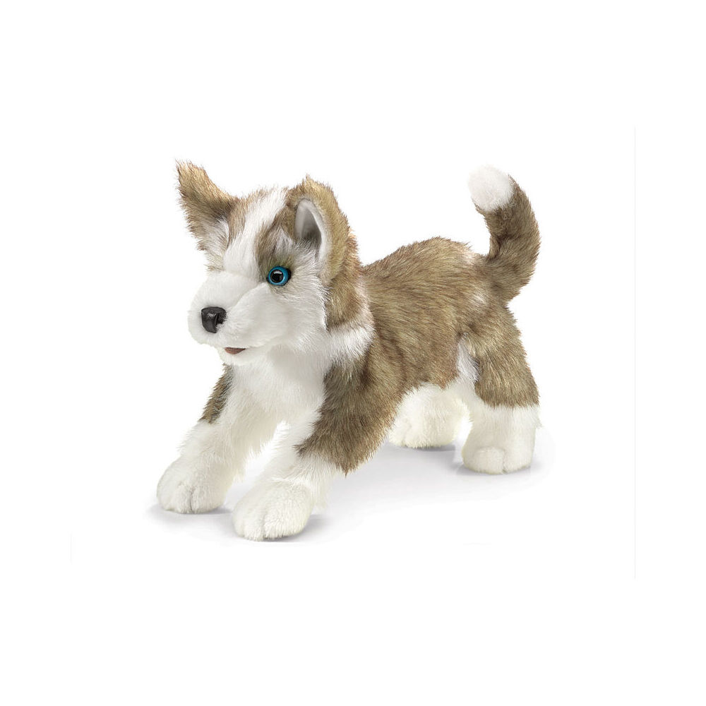Folkmanis Wolf Pup Hand Puppet Kids/Children Soft Plush 18x20cm Animal Toy 3y+