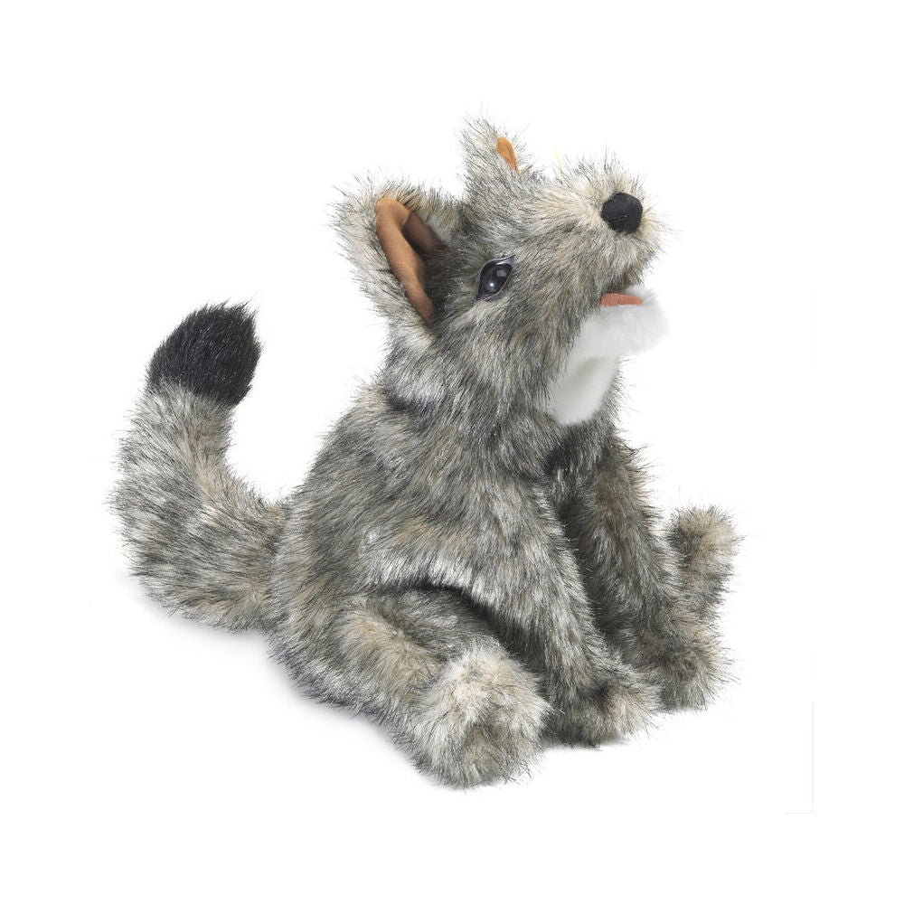 Folkmanis Small Coyote Hand Puppet 23cm Soft Animal Interactive Toy Kids 3y+