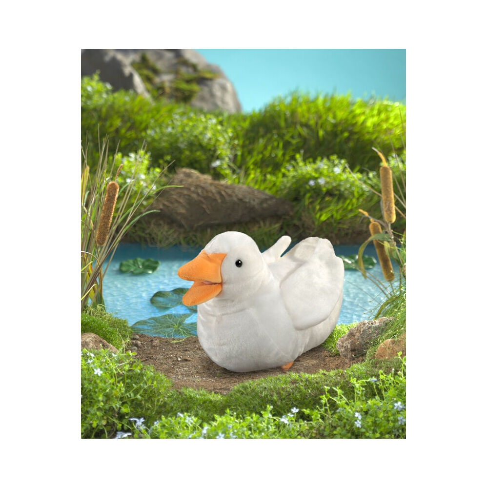 Folkmanis Duck Hand Puppet Kids/Children Animal Soft Plush Toy White 3y+ — image 2