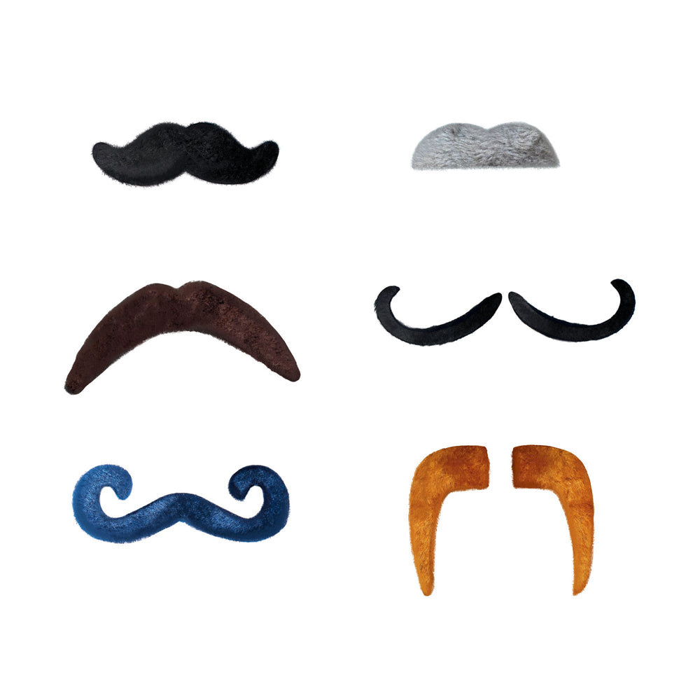 Legami Self-Adhesive Hot Moustache Set Costume Party Dress Up Accessory (6 Pieces)