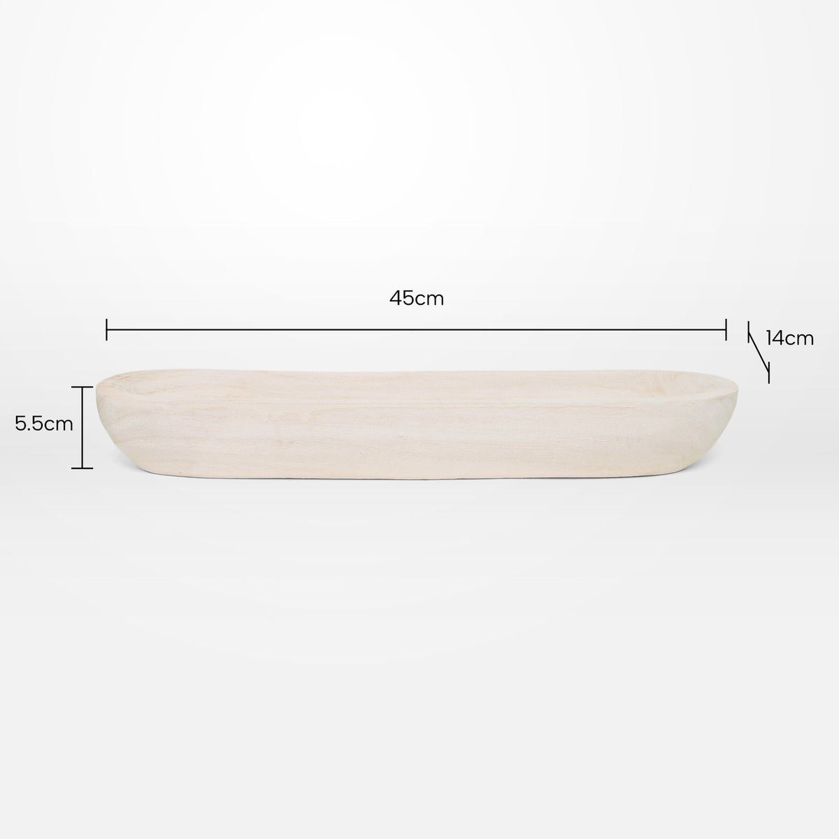 Rayell Timber Oak 14cm Wood Serving Food Tray Home Decor Storage White Wash — image 2