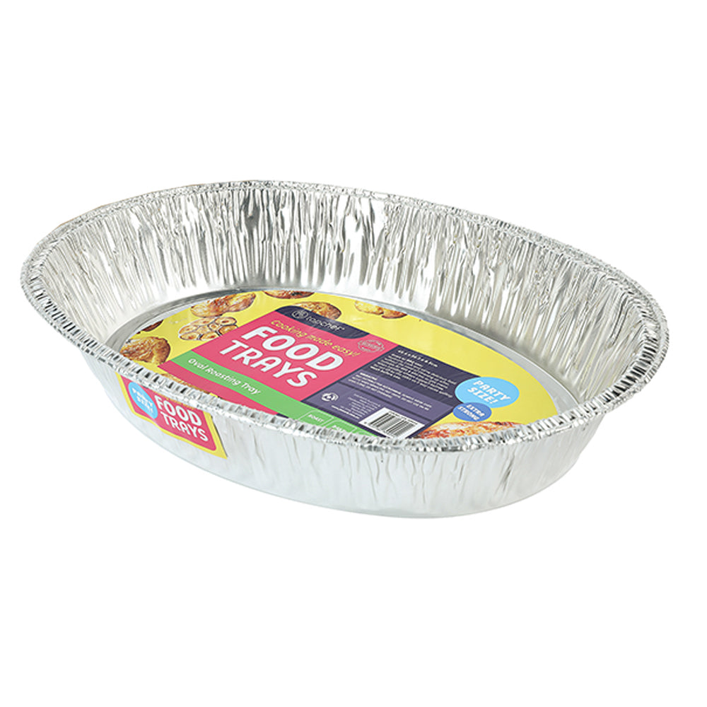 Topchef Home Kitchen Heavy Duty Oval Disposable Aluminium Foil Roasting Tray