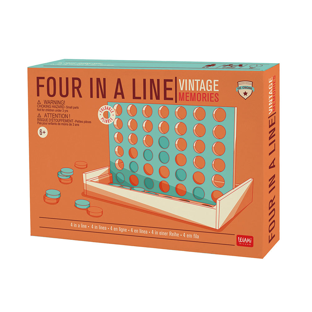 Legami Connnect Four In a Line Classic Wooden Tabletop Board Game Kids Play 6+