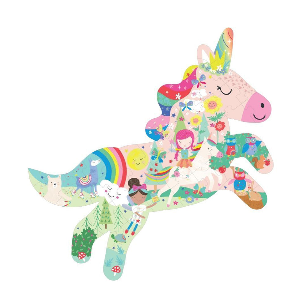 Floss & Rock Shaped Jigsaw Puzzle 55x58cm Unicorn Educational Game 3+ (40 Pieces)