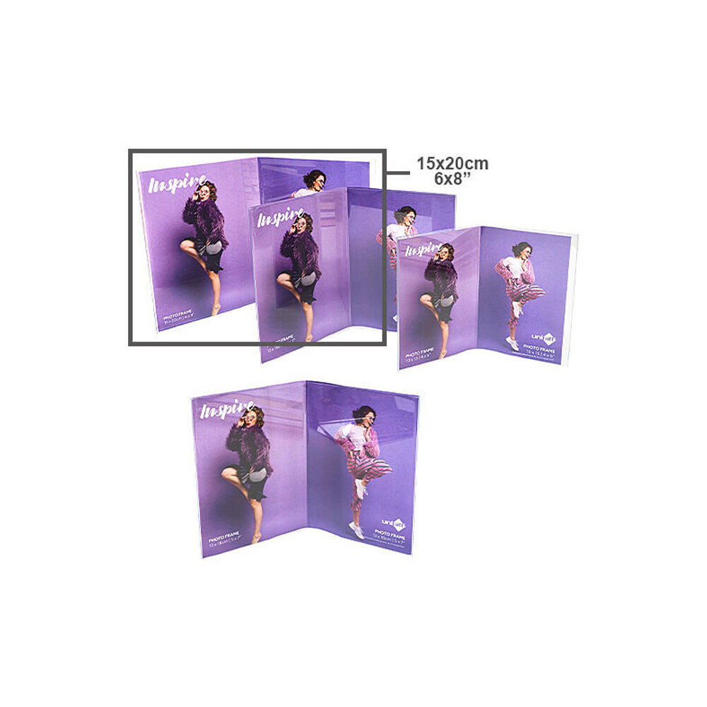 Unigift 15x20cm Clear Inspire Vertical Double Picture Photo Frame — image 2