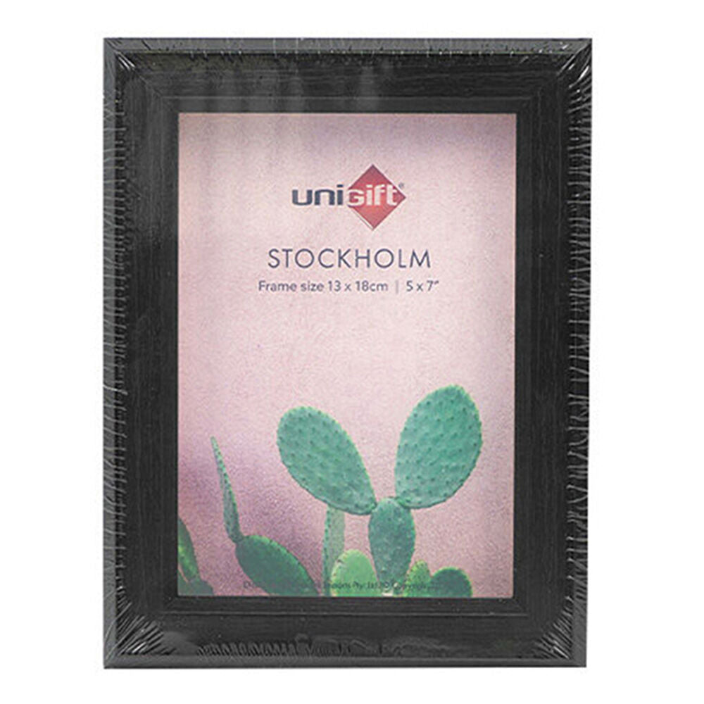 Unigift 13x18cm Stockholm Wooden/Glass Picture Photo Frame 5x7in — Black