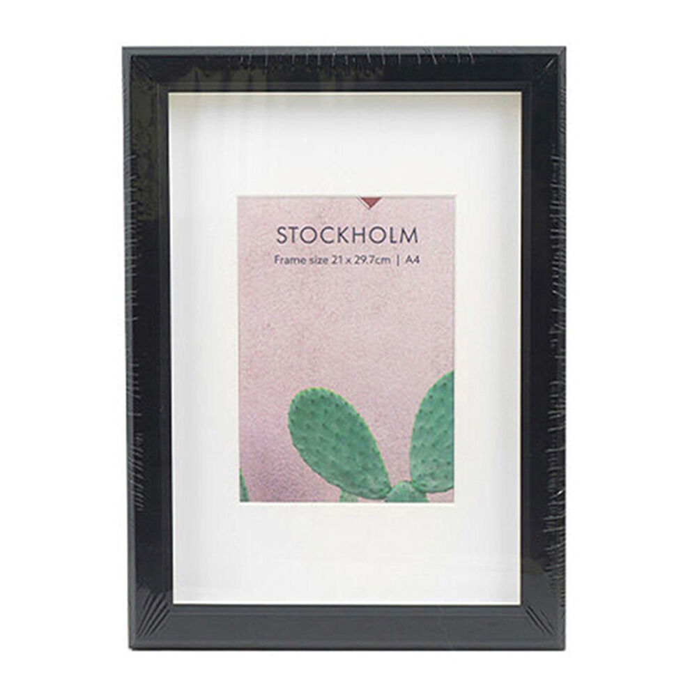 Unigift Stockholm Wooden/Glass Picture Photo Frame A4 21x30cm Black (6 Pack) — image 2