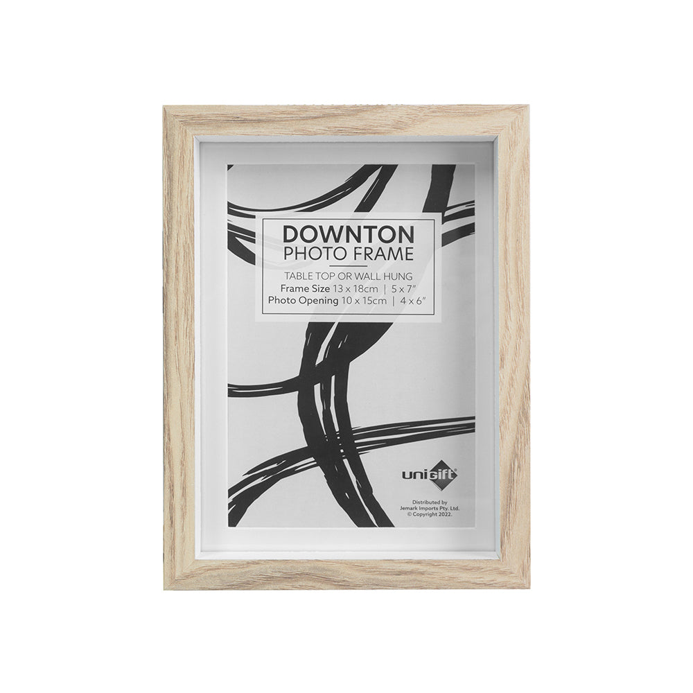 Unigift Downton 13x18cm MDF/Glass Matt Picture/Photo Frame Wall Hanging — Natural