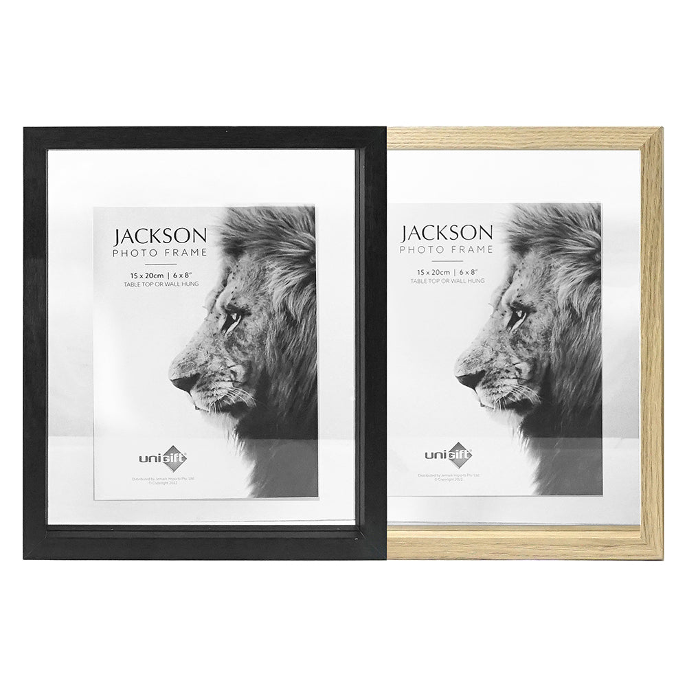 Unigift 2PK Jackson Floating Picture Frame MDF Double Glass Home Decor 15x20cm