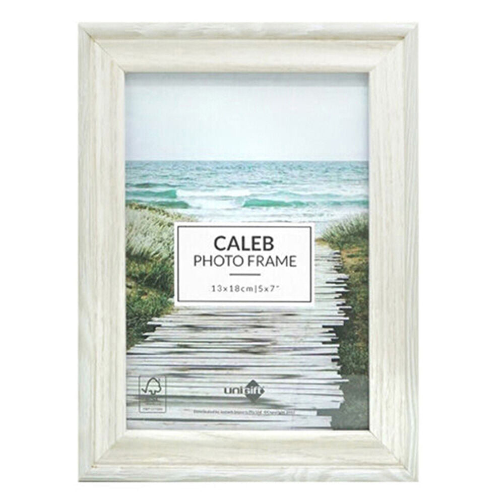 Unigift 13x18cm Grey/Cream Caleb Wooden/Glass Picture Photo Frame