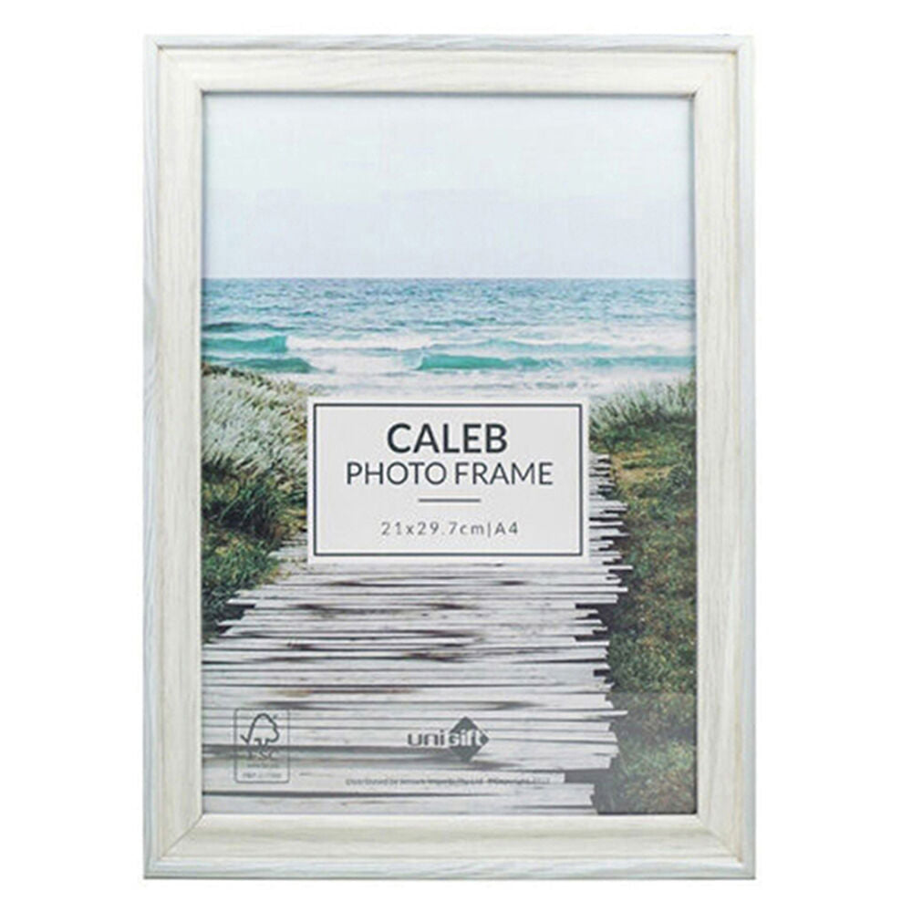 Unigift Caleb Wooden/Glass Picture Photo Frame A4 21x29.7cm Grey/Cream (12 Pack)