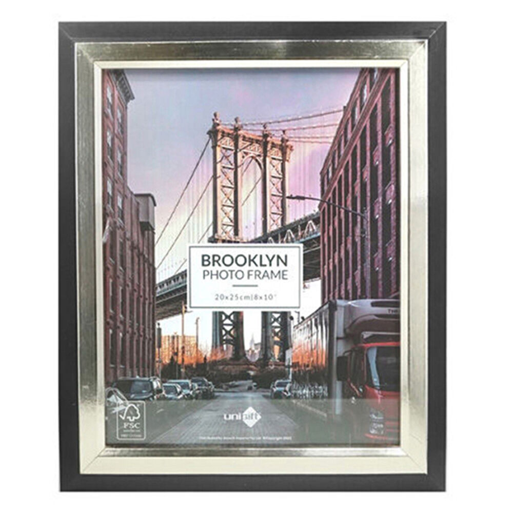 Unigift 20x25cm Black/Gold Brooklyn Wooden/Glass Picture Photo Frame